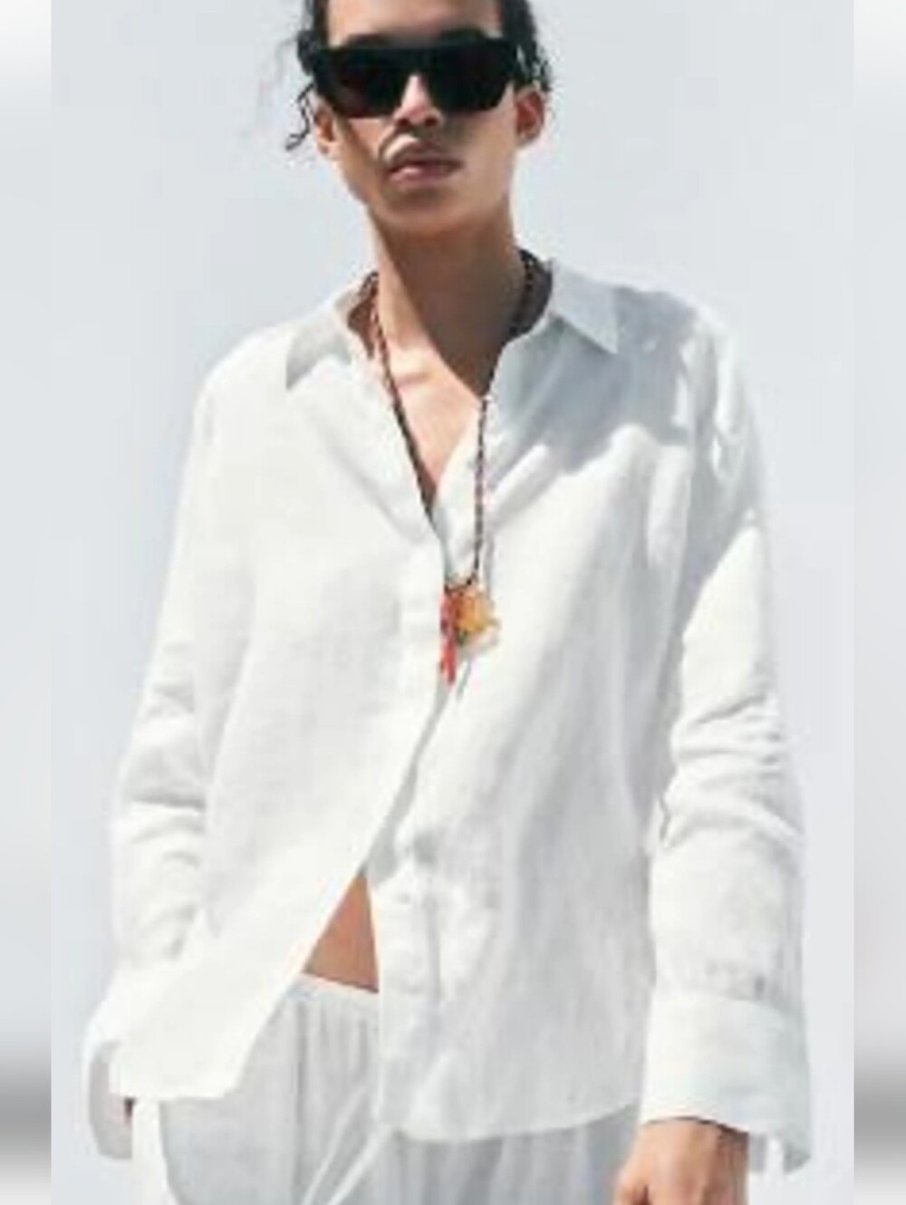 Zara White Collared Button Shirt